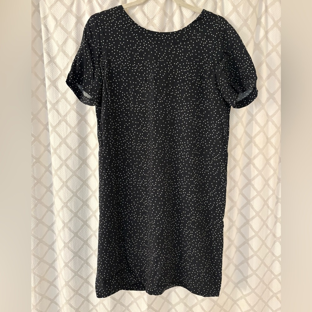 Madewell Black Mini Dress with White Dots